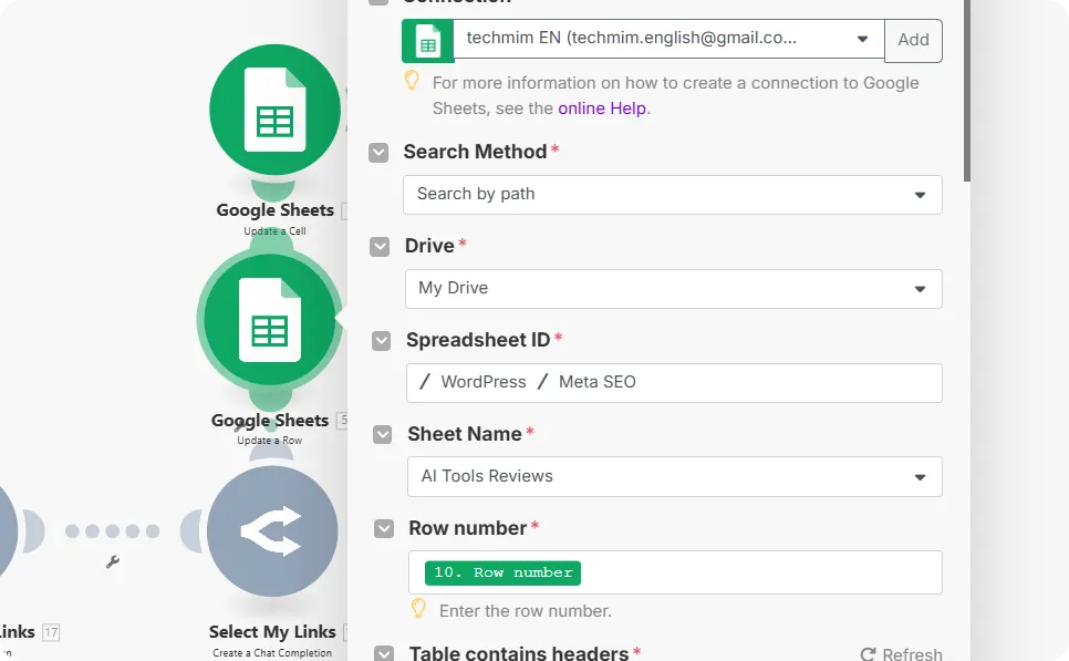 Update Google Sheet with Generated Data