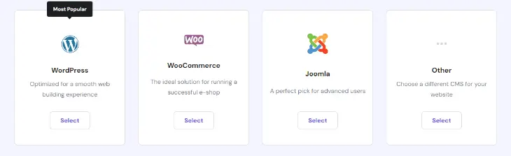 Select install WordPress if want start a blog, or woocommerce if want start a online store
