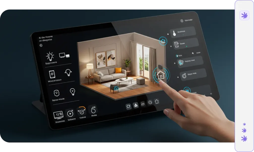 AI Home Automation: 5 Secrets You NEED To Know 1 AI home automation control panel showing gesture recognition, presence detection, and scene management features for voice-free home control