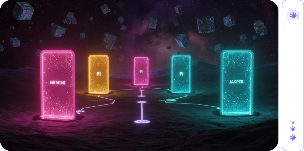 ChatGPT Alternatives: 7 Powerful Options You Need Now! 2 A visual metaphor for choosing the best ChatGPT Alternative in 2025. This creative digital landscape guides users through AI options in an imaginative way.